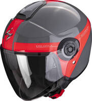 Kask motocyklowy otwarty SCORPION EXO-CITY II SHORT szary-czerwony