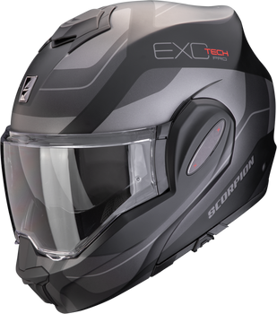 Kask motocyklowy szczękowy SCORPION EXO-TECH EVO PRO COMMUTA czarny mat srebrny