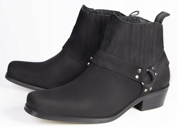 Buty kowbojki motocyklowe KONTRABANDA czarne
