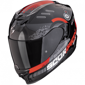 Kask motocyklowy integralny SCORPION EXO-520 EVO AIR TITAN czarny czerwony