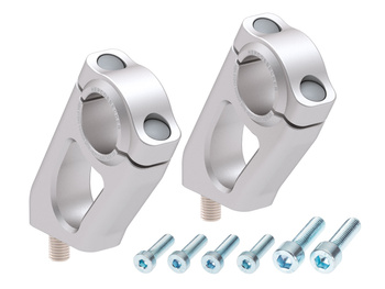 Podwyższenie kierownicy z offsetem 20 mm wysokości, 30 mm tyłu, srebrne do BMW R 1200 GS Adventure (2008-2012)