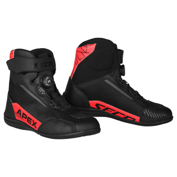 Buty motocyklowe krótkie z ochraniaczami SECA APEX PRO FLUO czerwone