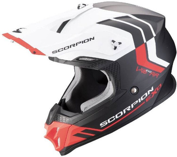 Kask motocyklowy cross enduro SCORPION VX-16 EVO FUSION Matt czarny czerwony