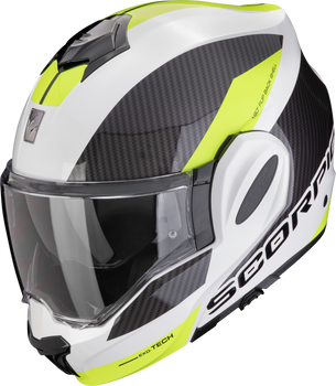 Kask motocyklowy szczękowy SCORPION EXO-TECH EVO TEAM biały żółty fluo