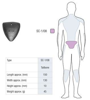 OSŁONA KOŚCI OGONOWEJ SAS-TEC BLACK (1 SZT.)