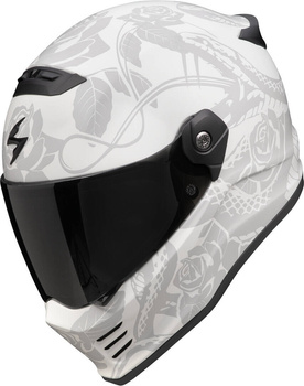 Kask motocyklowy integralny SCORPION COVERT FX DRAGON szary mat srebrny