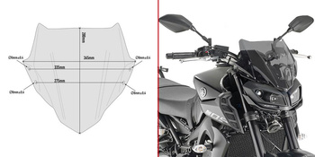 Szyba GIVI dymiona 28 x 36,5 cm (H x W) - YAMAHA MT-09 (17)