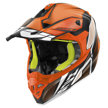 GIVI 2024 KASK MOTOCYKLOWY CROSS 60.1 INVERT ECE R22-06 CZARNY/BIAŁY/POMARAŃCZOWY MAT