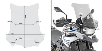 Szyba GIVI dymiona 44 x 47 cm (H x W) - BMW F750 GS (18)