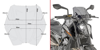 Szyba GIVI dymiona 25 x 31 cm (H x W) - KTM Duke 790 (18 > 19)