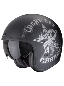 Kask motocyklowy otwarty SCORPION BELFAST EVO HANGAR Matt Black-Silver