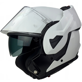 Kask motocyklowy szczękowy NAXA FF1/C biały połysk
