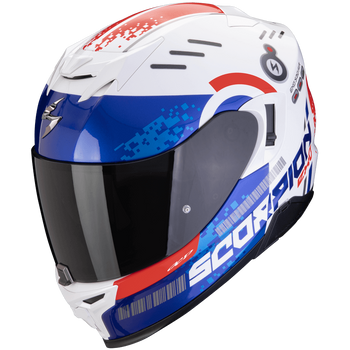 Kask motocyklowy integralny SCORPION EXO-520 EVO AIR TITAN biały niebieski czerwony