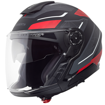 Kask motocyklowy otwarty Schuberth J2 Sigma czarno-szaro-czerwony