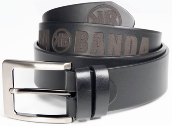 Pasek skórzany czarny KONTRABANDA 115cm