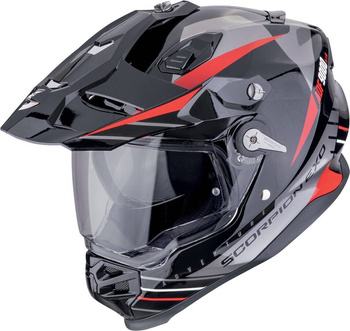 Kask motocyklowy integralny SCORPION ADF-9000 AIR FEAT czarny srebrny czerwony