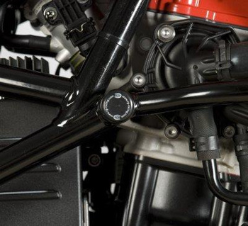 Zaślepka ramy RG RACING HUSQVARNA NUDA BMW F650GS 08- PRZÓD LEWA LUB PRAWA BLACK
