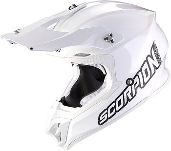 Kask motocyklowy cross enduro SCORPION VX-16 EVO AIR Solid biały biały