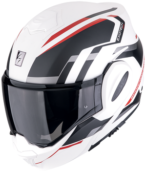 Kask motocyklowy szczękowy SCORPION EXO-TECH EVO FURIO biały mat czarny czerwony