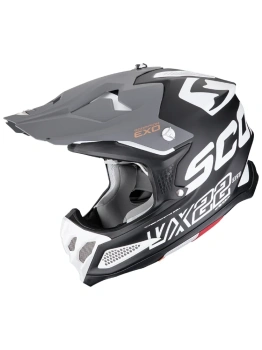Kask motocyklowy cross enduro SCORPION VX-22 AIR UPDOWN Matt Black-White-Grey