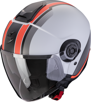 Kask motocyklowy otwarty SCORPION EXO-CITY II VEL Matt szary czerwony