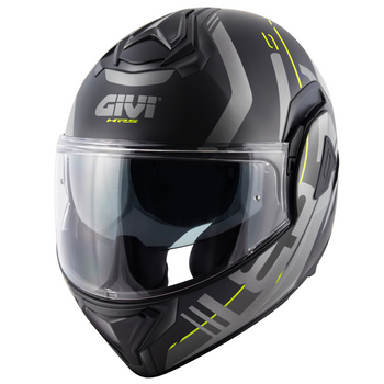 GIVI KASK MOTOCYKLOWY X.30 PULSAR - SZCZĘKOWY Z BLĘDĄ I SZCZĘKĄ PRZESUWANĄ DO TYŁU - CZARNY Z GRAFIKĄ MAT