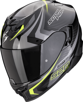 Kask motocyklowy integralny SCORPION EXO-520 EVO AIR TERRA czarny srebrny neon żółty