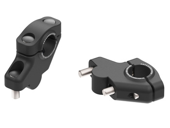 Podwyższenie kierownicy z offsetem, czarne, 30 mm w górę, 21 mm w tył do KTM LC4 640 Adventure / Duke / Enduro / Supermoto (1998-2001)