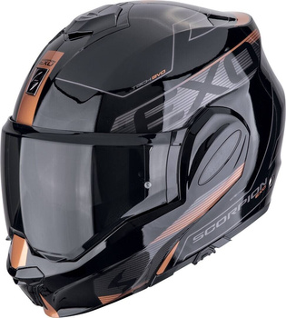 Kask motocyklowy szczękowy SCORPION EXO-TECH EVO TRAVELLER czarny miedź