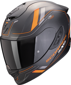 Kask motocyklowy integralny SCORPION EXO-1400 EVO II CARBON AIR MIRAGE Matt czarny pomarańczowy