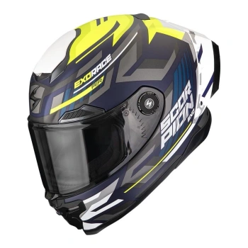 Kask motocyklowy integralny SCORPION EXO-RACE AIR KOBRA Matt Blue-Neon Yellow