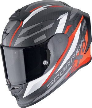 Kask motocyklowy integralny SCORPION EXO-R1 EVO CARBON AIR RUNNER czarny mat czerwony