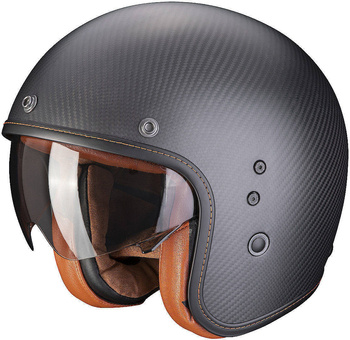 Kask motocyklowy otwarty SCORPION BELFAST EVO CARBON MATT czarny
