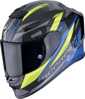 Kask motocyklowy integralny SCORPION EXO-R1 EVO CARBON AIR RUNNER czarny niebieski żółty fluo