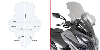 Szyba GIVI przezroczysta (85,5H X 66W) - KYMCO XCITING 400I (13 > 15)