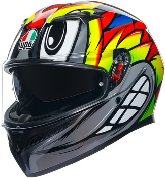 Kask motocyklowy integralny AGV K3 MPLK BIRDY 2.0 szary żółty czerwony