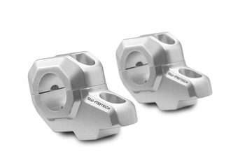 Zestaw podwyższający kierownicę 28mm podwyższenie 30mm przesunięcie 22mm silver SW-MOTECH