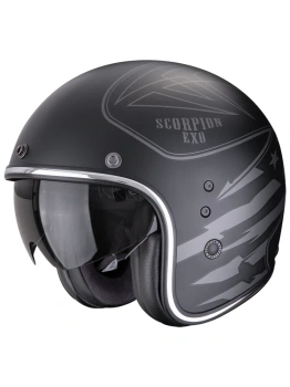 Kask motocyklowy otwarty SCORPION BELFAST EVO DAWG Matt Black-Silver