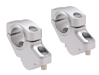 Podwyższenie kierownicy Offset 30 mm w górę, 21 mm w tył, srebrne do Ducati Multistrada 1000 / 1100 / S (2002-2006)