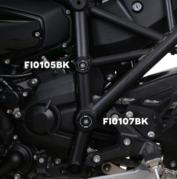 Zaślepka ramy RG RACING KAWASAKI H2/H2R/H2 SX LEWA STRONA DÓŁ BLACK