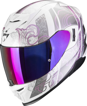 Kask motocyklowy integralny SCORPION EXO-520 AIR FASTA biały fioletowy