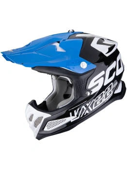 Kask motocyklowy cross enduro SCORPION VX-22 AIR UPDOWN Black-White-Blue