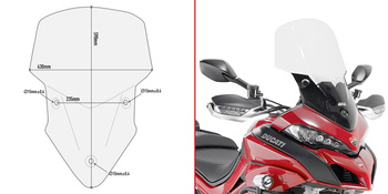 Szyba GIVI przezroczysta (59H X 43W) - DUCATI Multistrada 950 / 1200 / 1260 (15 > 18)