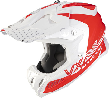 Kask motocyklowy cross enduro SCORPION VX-22 AIR ARES biały Neon czerwony