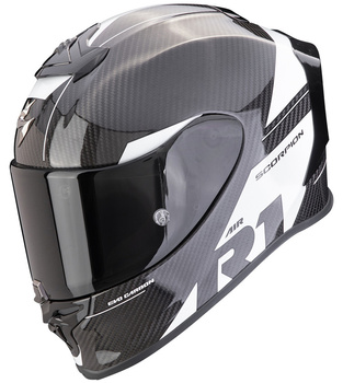 Kask motocyklowy integralny SCORPION EXO-R1 EVO CARBON AIR RALLY czarny biały