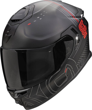 Kask motocyklowy integralny SCORPION EXO-GT SP AIR TECHLANE czarny mat szary czerwony