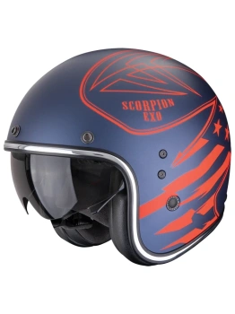 Kask motocyklowy otwarty SCORPION BELFAST EVO DAWG Matt Blue-Red