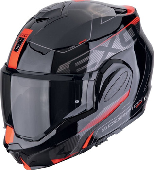 Kask motocyklowy szczękowy SCORPION EXO-TECH EVO TRAVELLER czarny czerwony