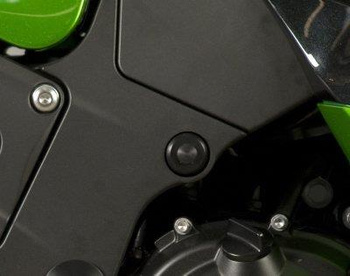Zaślepka ramy RG RACING KAWASAKI ZZR1400 12 PRZÓD/GÓRNA LEWA + PRAWA BLACK