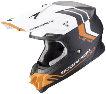 Kask motocyklowy cross enduro SCORPION VX-16 EVO FUSION Matt czarny pomarańczowy